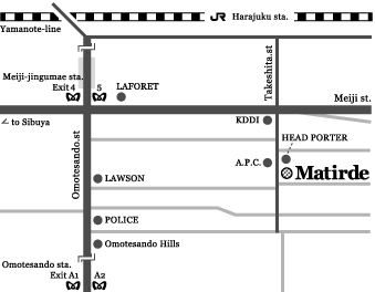 原宿美容室マチルダ　地図